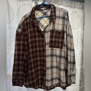 Maurices Two-Tone Plaid Button Down Shirt